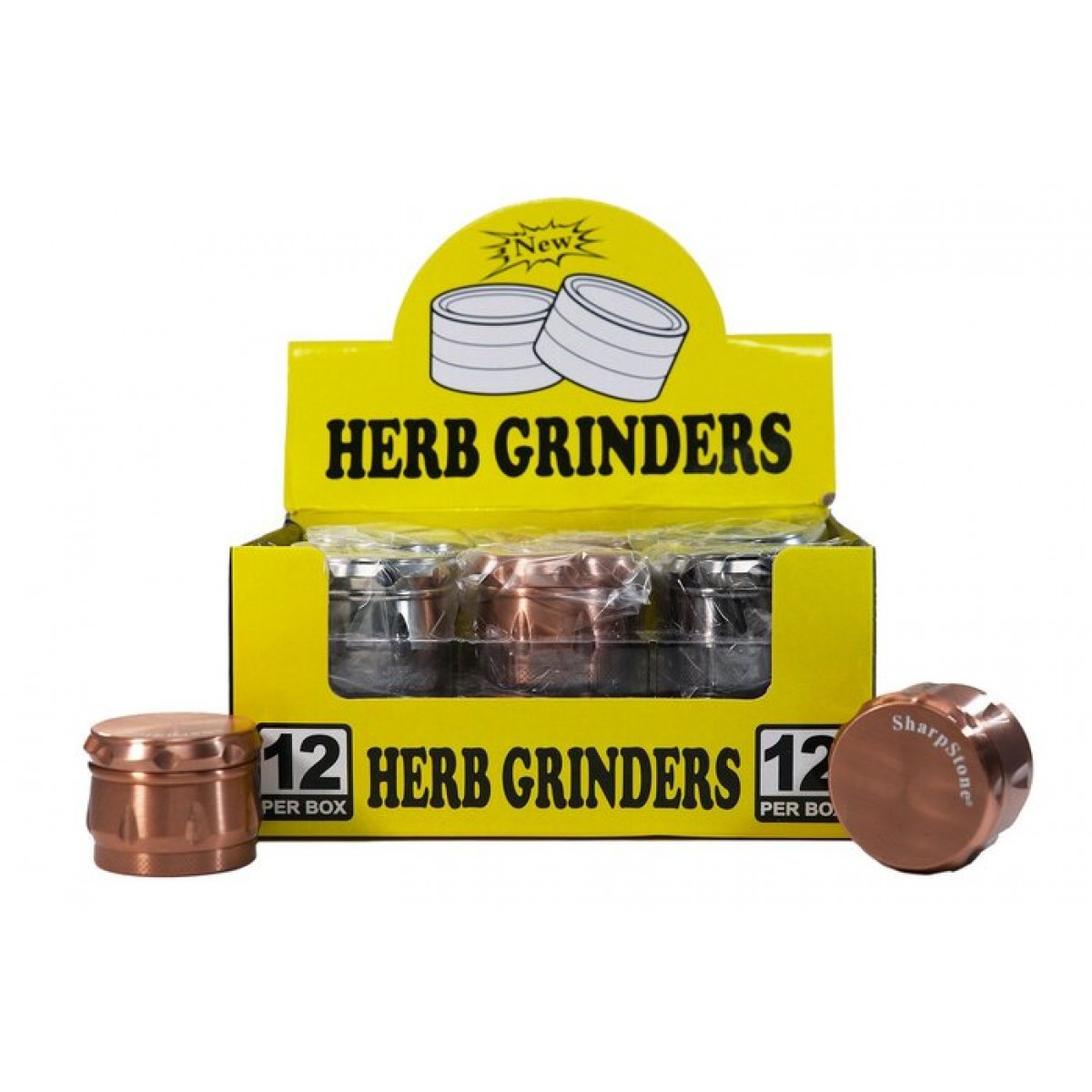 Herb Grinder - 3pc (small) - 12in Display Box